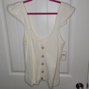 Anthropologie Off the Shoulder, Sleeveless Top, Women's XL, White NWT